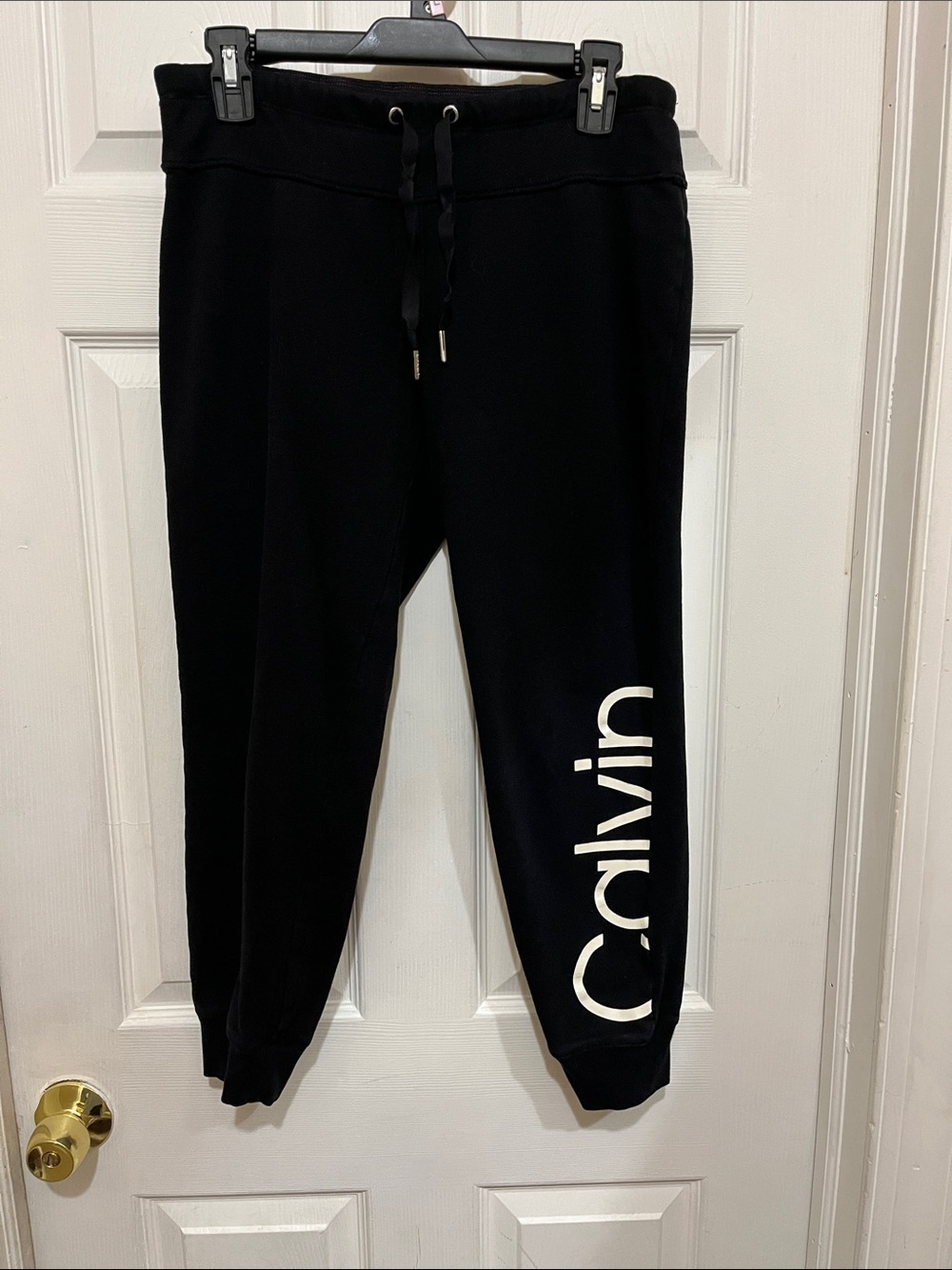 Calvin Klein Black Joggers with White Side Script